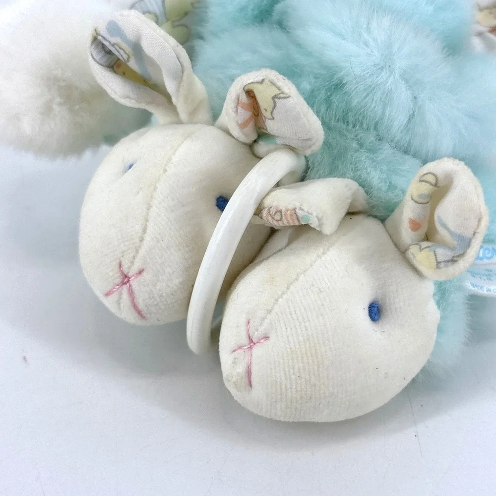 Vintage‎ Carters Prestige Bunny Plush Musical Pull Toy Pastel Blue WORKS!